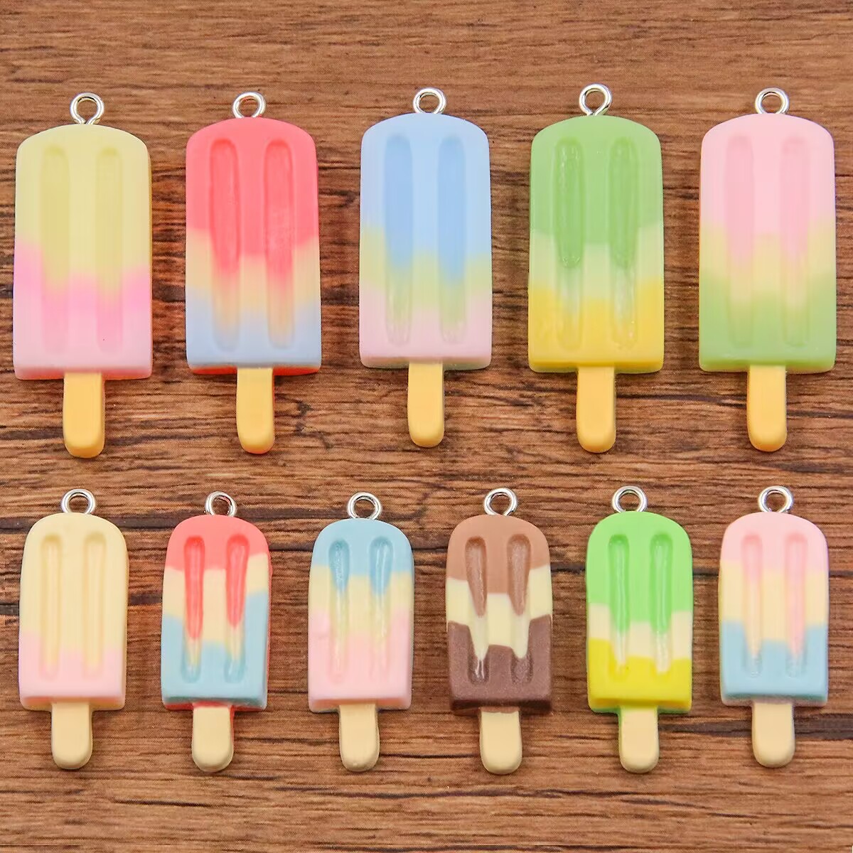 Resin Crafts Diy - 6개 그라데이션 아이스바 레진 참 미니