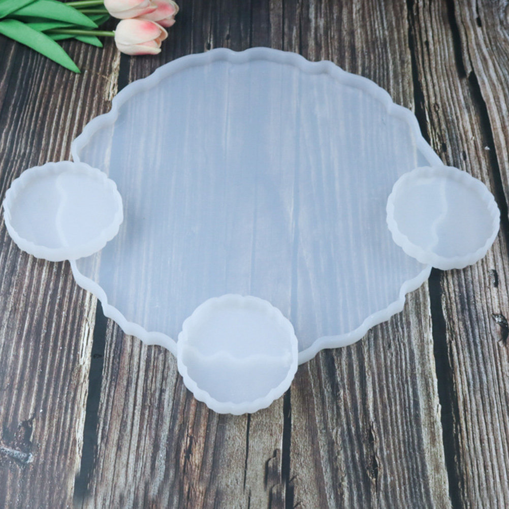 Serving Tray Mold - 2Pcs 크리스탈 수지 실리콘 트레이 몰드