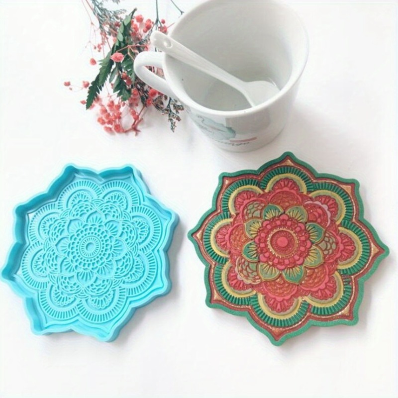 Resin Craft Ideas - 만다라 코스터 실리콘 몰드 라운드 트레이