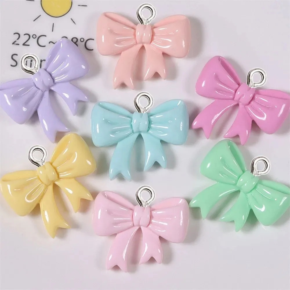 10 조각 캔디 컬러 보우 수지 참 수제 장식품 여성  - Resin Craft Ideas 리뷰 및 가격