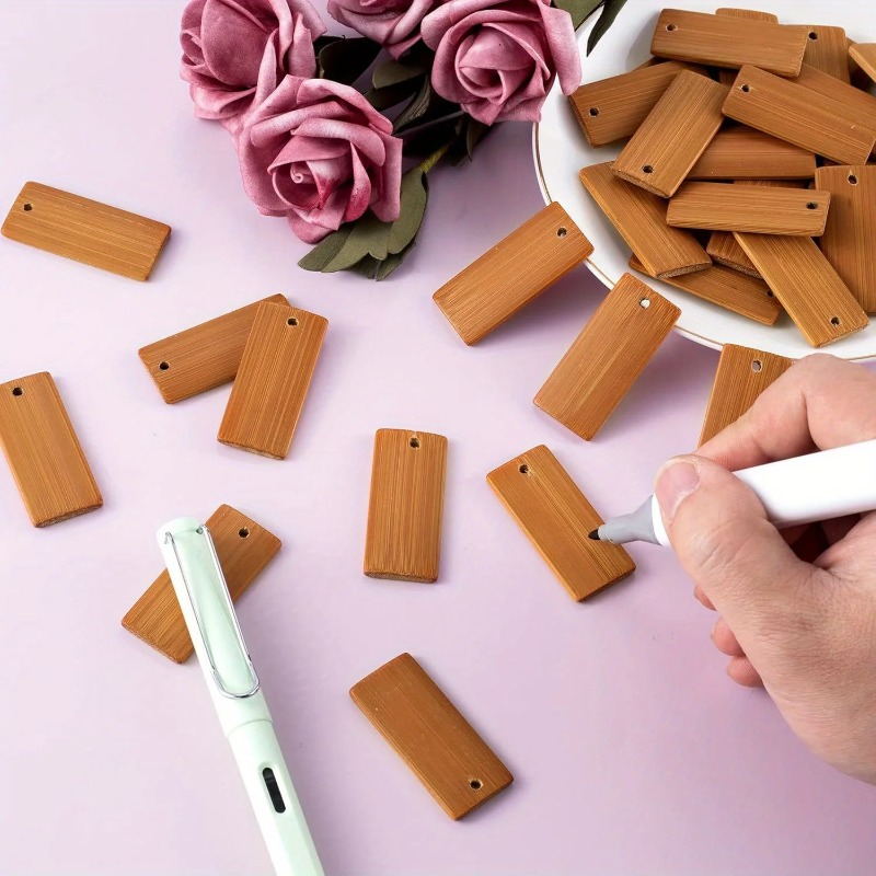 100개 천연 나무 블랭크 45x20mm 대나무 태그  - Wood Ring Blank 리뷰 및 가격