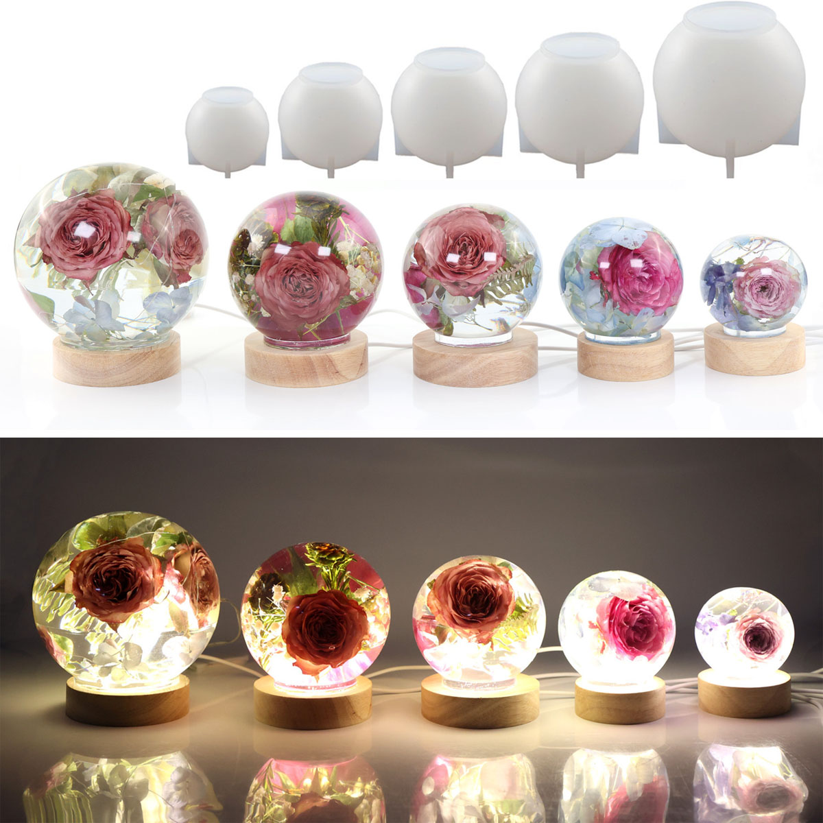 65-120mm 구형 실리콘 몰드, 드라이 플라워 구형 - Resin Craft Ideas 리뷰 및 가격