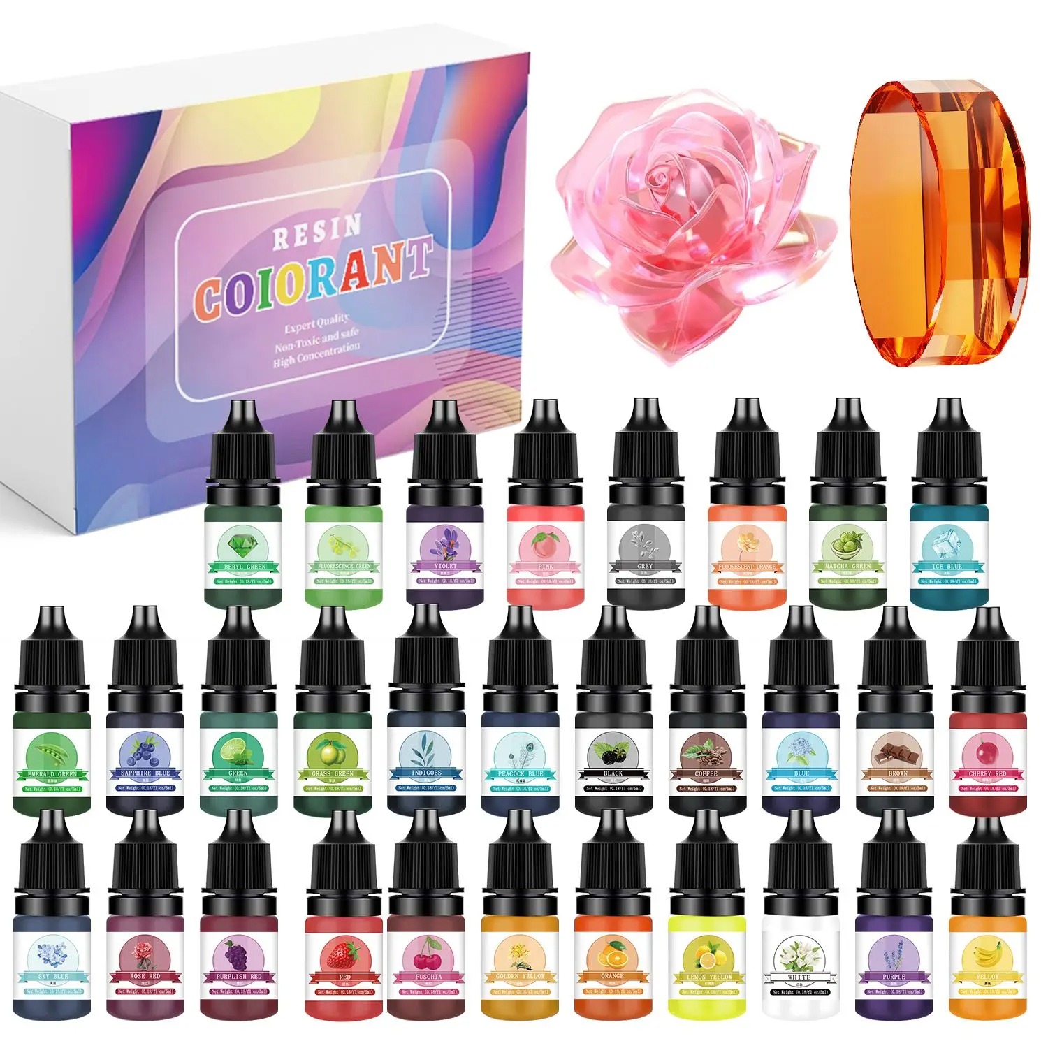 30색상 5ml 에폭시 레진 색소 키트 액체 착색제 염 - Epoxy Uv Resin Kit 리뷰 및 가격
