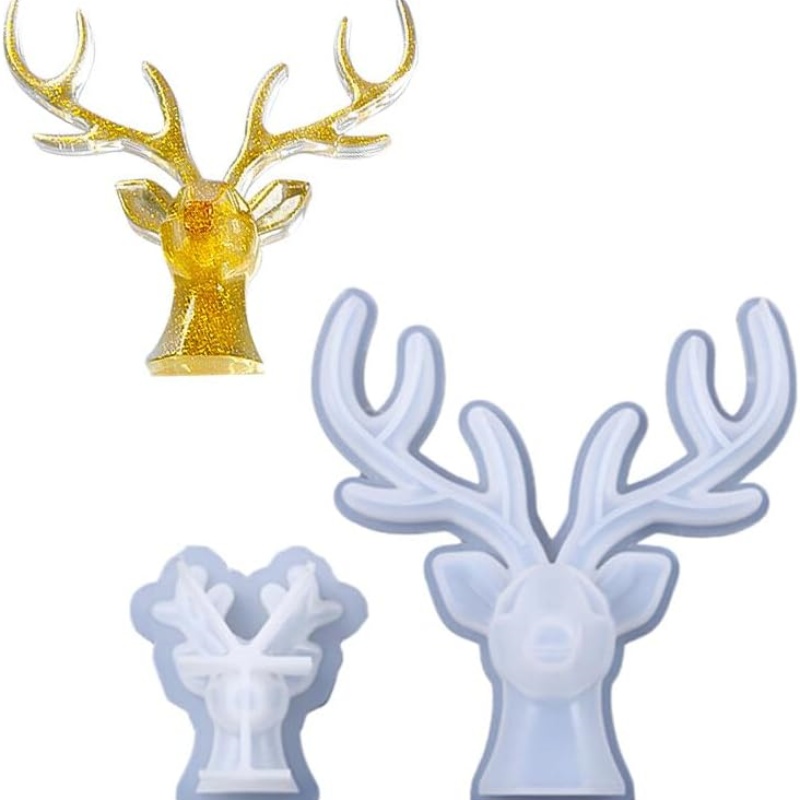2 조각 사슴 뿔 장식 실리콘 몰드 DIY 석고 보석  - Resin Craft Ideas 리뷰 및 가격