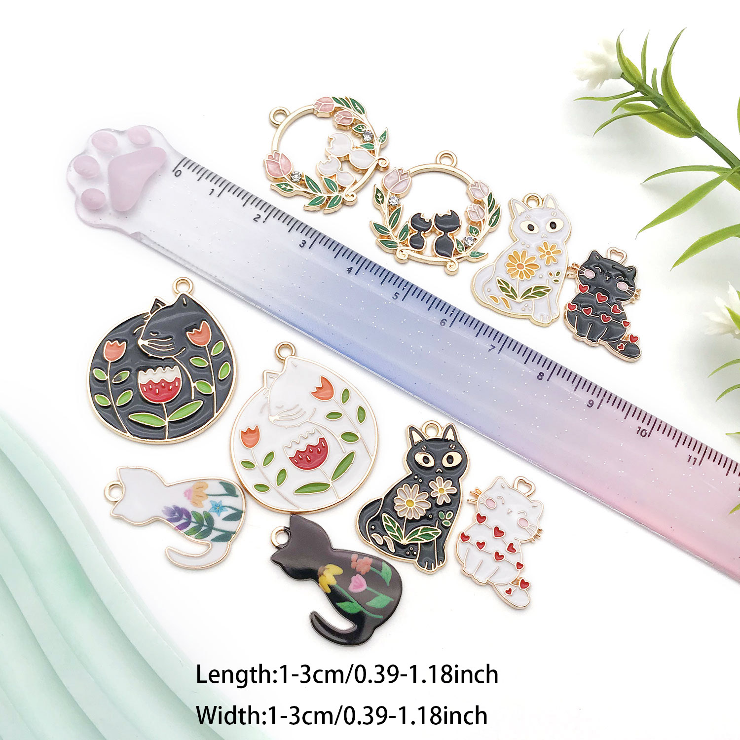 5/10개 수지 인기 고양이 참 세트 - 수제 귀걸이, - Resin Craft Material 리뷰 및 가격