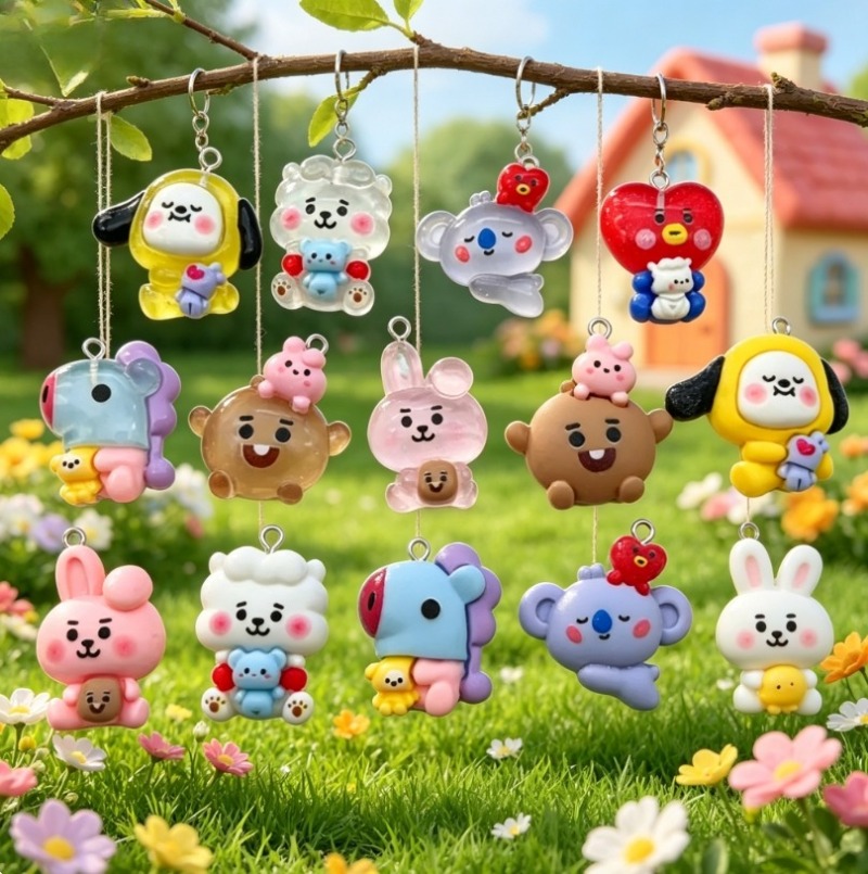 7pcs BT21 수지 만화 참 DIY 액세서리 공예  - Resin Crafts Diy 리뷰 및 가격
