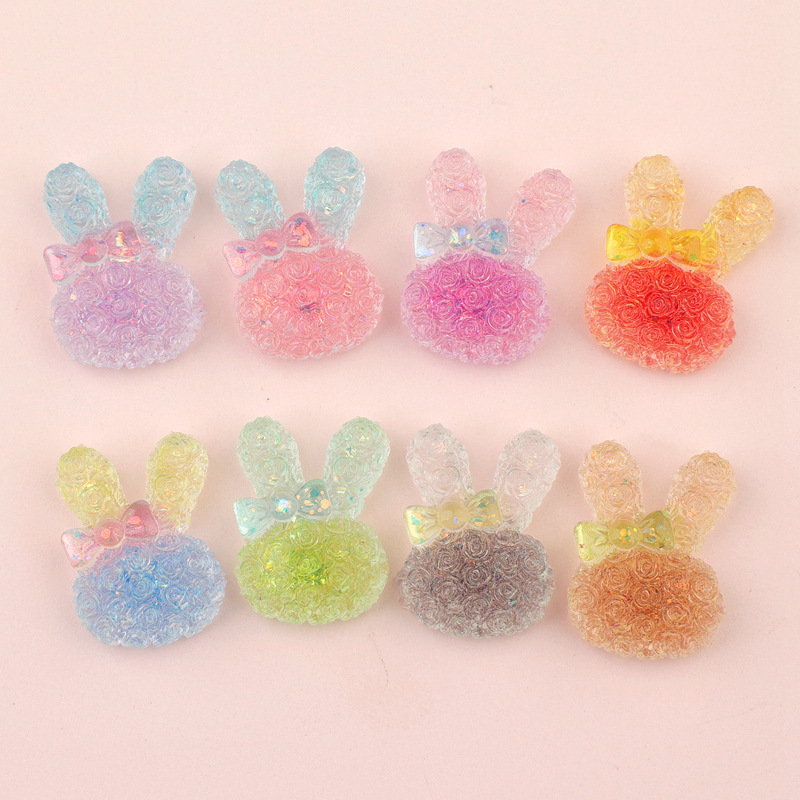 5PCS 18*25mm 빛나는 그라데이션 토끼 수지 카 - Resin Craft Material 리뷰 및 가격