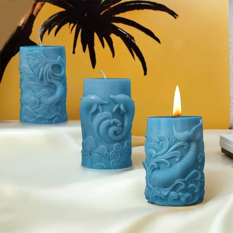 DIY 대양 물결 폼 원통형 양초, 실리콘 몰드, 고래 - Resin Ocean Wave Mold 리뷰 및 가격